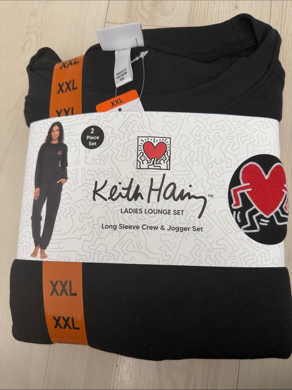 Keith Haring 2 Piece  Black Lounge Set XXL NWT